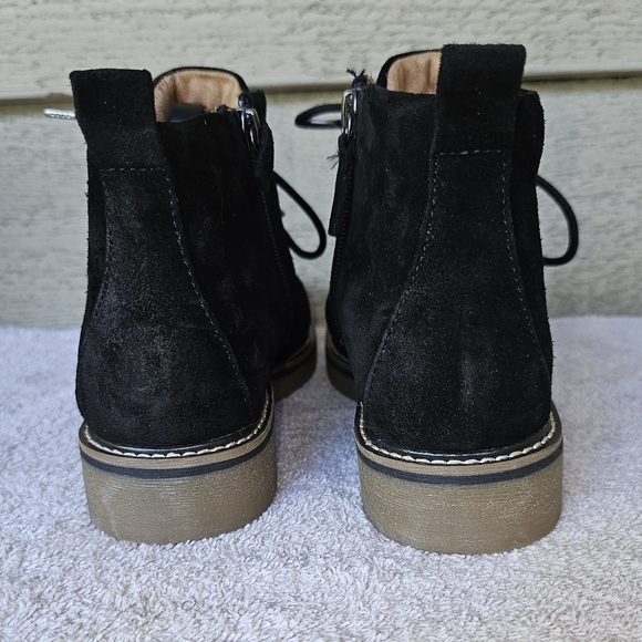 Comfortiva Align Rebeca Women's Black Leather Zip/Lace Chukka Boots Size 8W - Picture 4 of 9